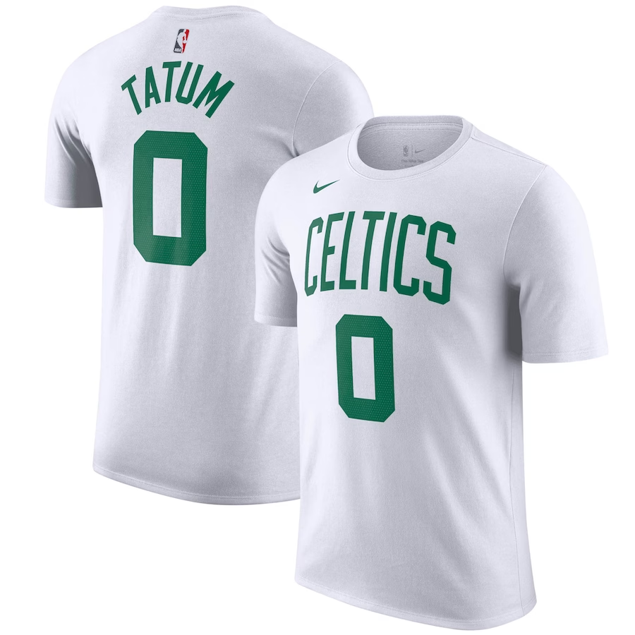 Men NBA Boston Celtics #0 Tatum white T shirt->nba t-shirts->Sports Accessory
